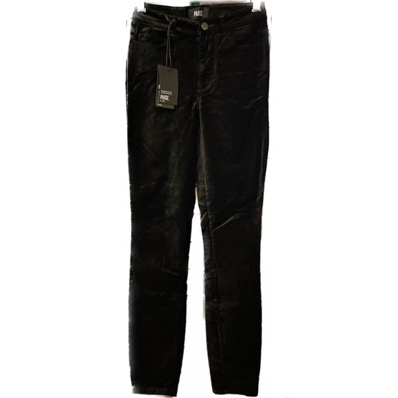 Paige Hoxton Ultra Skinny Velvet Jeans / Pants Sz 23 Black Overdye - Picture 3 of 8